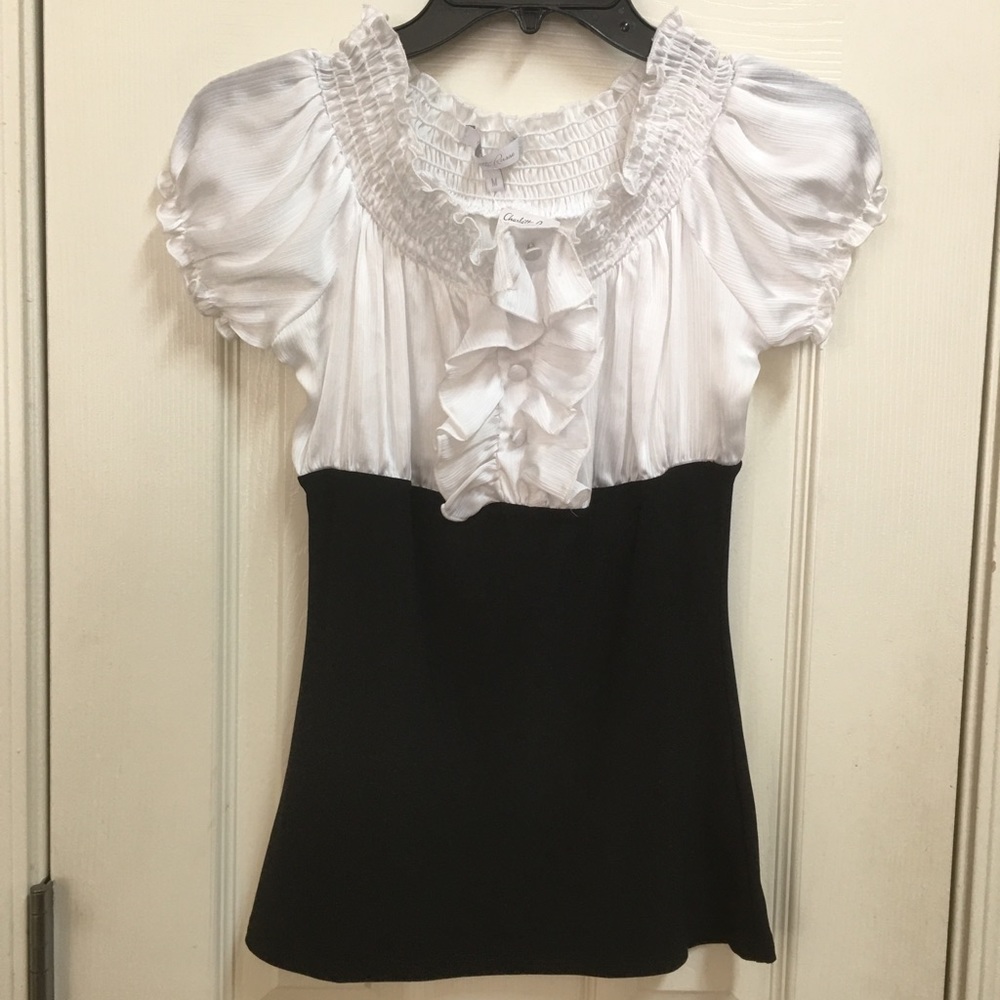 Black and white blouse